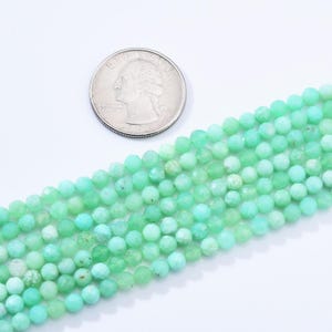 Green Chrysoprase Gemstone Fine Quality Grade AAA Faceted Round Loose Beads 4mm Natural Chrysoprase Gemstone Beads Full Strand PRP1037