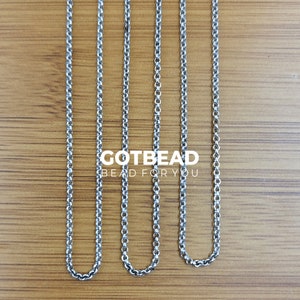 16&quot; Sterling Silver Rolo Chain, Sterling Belcher Chain, 925 Sterling Silver Ready to Use Rolo Cable Chain, Rolo Chain Necklace, 2mm, SS001