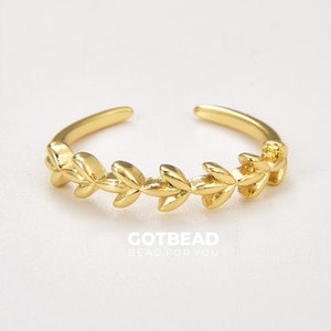 Leaf Ring, Gold Filled Open Adjustable Leaf Ring, Stackable Ring, Minimalist Ring, Leaf Ring for Women, Gift for Her, 20x19mm, RG177