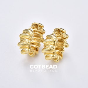 1 pair Unique Hoop Earrings, Gold Filled Huggie Hoop Earrings, Everyday Hoop, Minimalist Earrings, Gift Idea for Her, 18x18mm, ER258