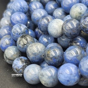 Natuurlijke Dumortieriet kralen Grade AAA - Hoge kwaliteit in ronde - 6mm, 8mm, 10mm, 12mm 15,5" Full Strand, GRN359