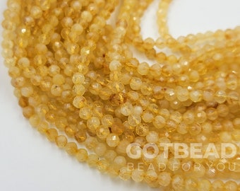 Faceted  Yellow Citrine Crystal Polygonal Loose Beads For Jewelry Making 15"Dyed 
