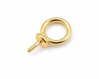Gold Filled Screw Eye Pin Bail Connector for Pearl Pendant DIY Jewelry Making, 6mm Mini Eyelet Bails, DIY020