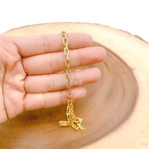 16&quot; Ready to Use 18K Gold Cable Necklace Chain, Layering Cable Chain Dainty Necklace, For Pendant Charm Necklace Making, CH015