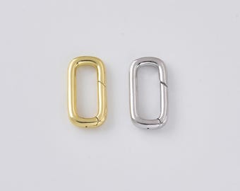 Gold Filled Rectangle Carabiner Clasp, Spring Lock Connector Clasp, Necklace Bracelet Clasp, Jewelry Findings, DIY Supply, CL629