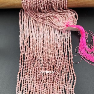 AAA Natural Rhodochrosite Gemstone Beads,Faceted Round Shape Beads, Beautiful Pink Beads, High Quality Beads Full Strand 15.5&quot; 3mm, PRP798