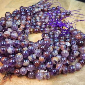 AAA super 7 gemstone beads, Round bead, Beautiful natural purple color, High quality gemstone,  6mm 8mm 10mm 12mm, Full strand 15.5” GRN216