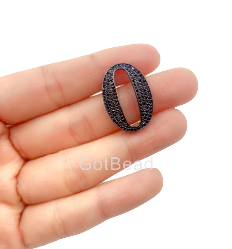 Capital Letter, Letter O Colored CZ Micro Pave Connector Letter O Initial 18K Gold Filled Alphabet connector CN119-A0427 25x17mm