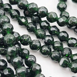 Green Gold  Sandstone Beads 15.5&quot; Full Strand Tiny Faceted Stone 4mm Loose Beads Jewelry Making Bracelet Necklace Earring DIY PRP521