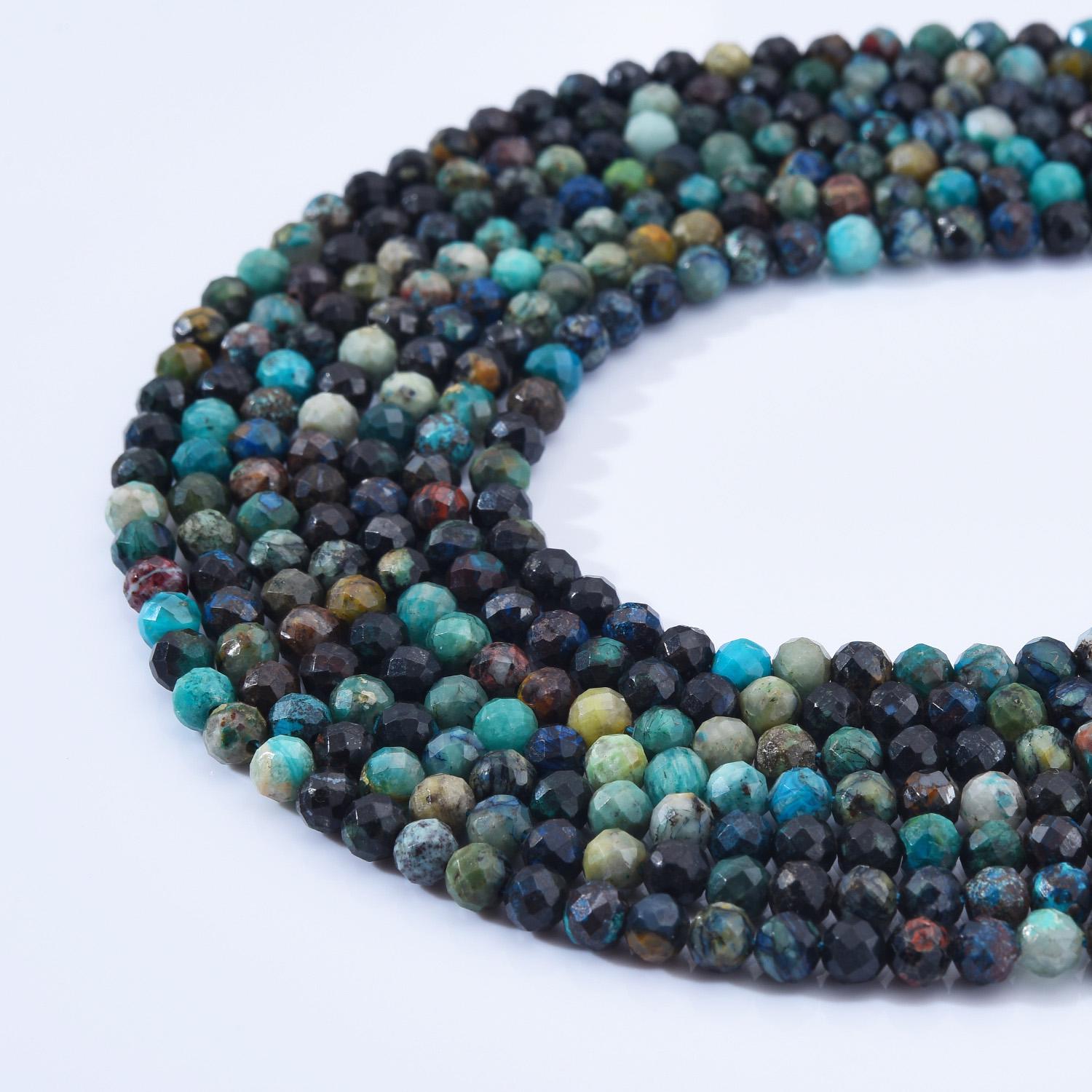 Perline Di Pietra Preziosa Grezza Di Crisocolla - 13 Mm - 15 Mm X