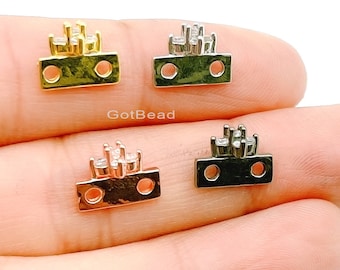 18K Gold   Separator Bars 2 Hole Multi Strand Divider Row Connector Link, Separator Bar for Necklace Bracelet Jewelry Making, SP074