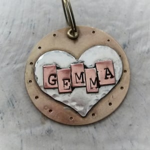 Unique pet tag with a heart