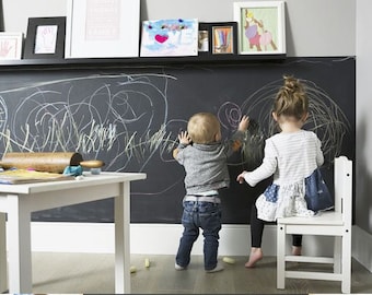 Chalk Board Wall Decal! - Home School - Play Room, Office, Kitchen - Organizer Wall Sticker - Kids Home Decor -Cut to custom length - marker