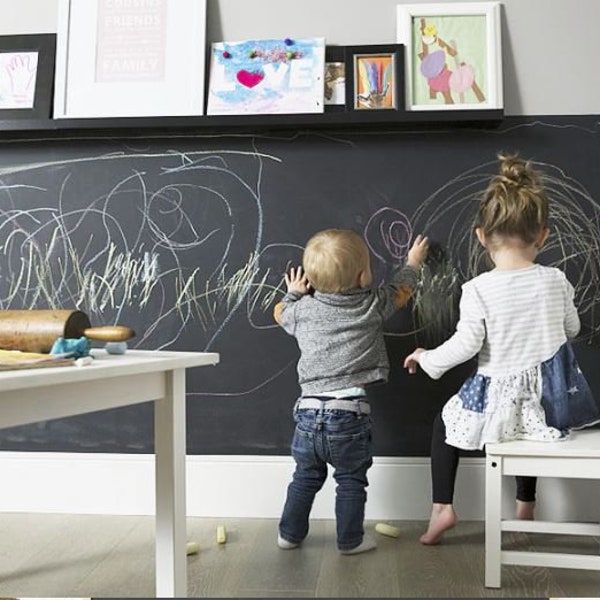 Chalk Board Wall Decal! - Home School - Play Room, Office, Kitchen - Organizer Wall Sticker - Kids Home Decor -Cut to custom length - marker