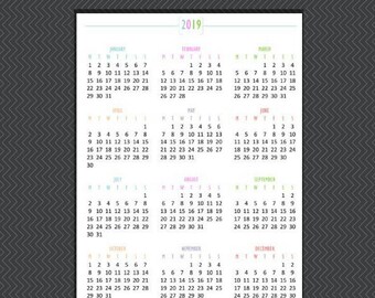 2019 Yearly Planner Etsy
