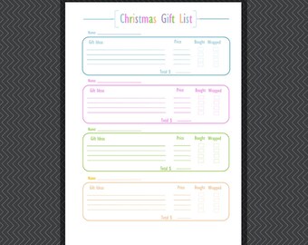 gift planner etsy