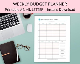 Weekly Budget Planner | Finance Planner | Budget Tracking | A4, A5 & Letter Size | Printable