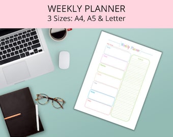Weekplanner met takenlijst-A4, A5 & Letter-To Do List-Weekplanner-Planner afdrukbaar-Weekly Organizer