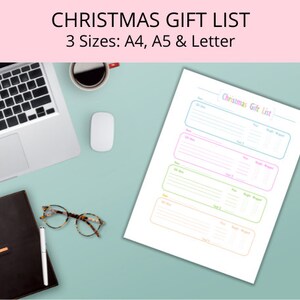 Christmas Gift List-Xmas Gift List-Christmas Gift Planner-Christmas Gift Organizer | Printable