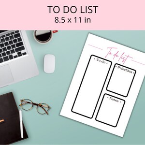 To Do LIst-A4-To Do List-Checklist-Master List-Task Organizer