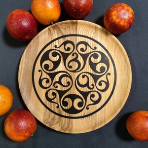 Viking wooden plate, Serving dish, Plate Snack, Celtic Ornament style, Viking style Plate, wooden home plate, Celtic tray, desk tray