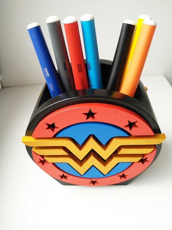 Wonder Woman Pencil Holder Wonder Woman Office Wonder Woman Desk