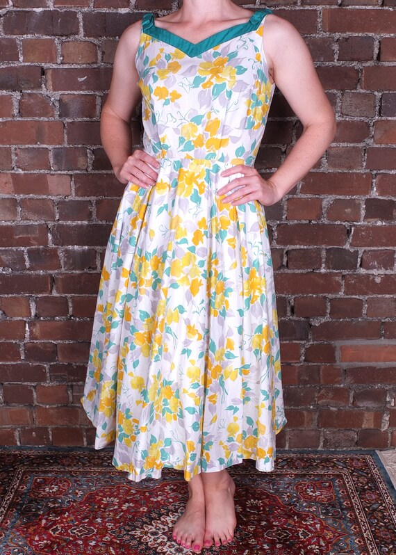 Vintage 50s Summer Dress Floral California Cottons
