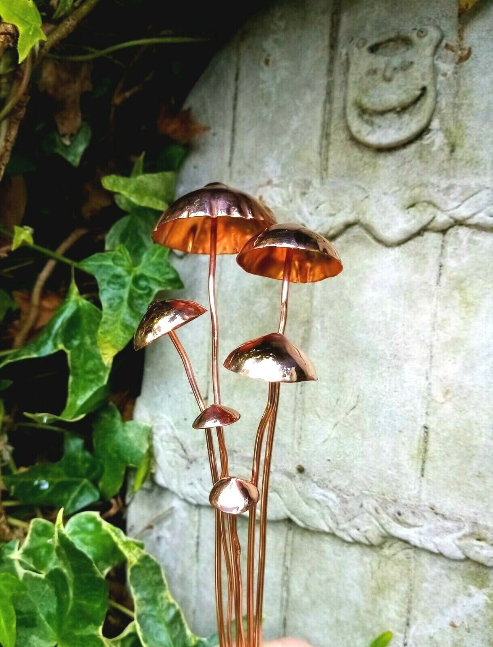 A Family of Enchanted Handmade Copper Mushrooms With English Etsy