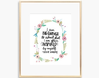 Leslie Knope Quotes Wall Art Print, Parks and Rec Quotes, Parks and Recreation TV Show Fan, Galentines Valentines Day Gifts for Her Friend