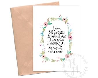 Printable Galentine’s Day Cards for Friends Leslie Knope Quotes Parks and Rec Watercolor Funny Card Encouraging Instant Download Birthday