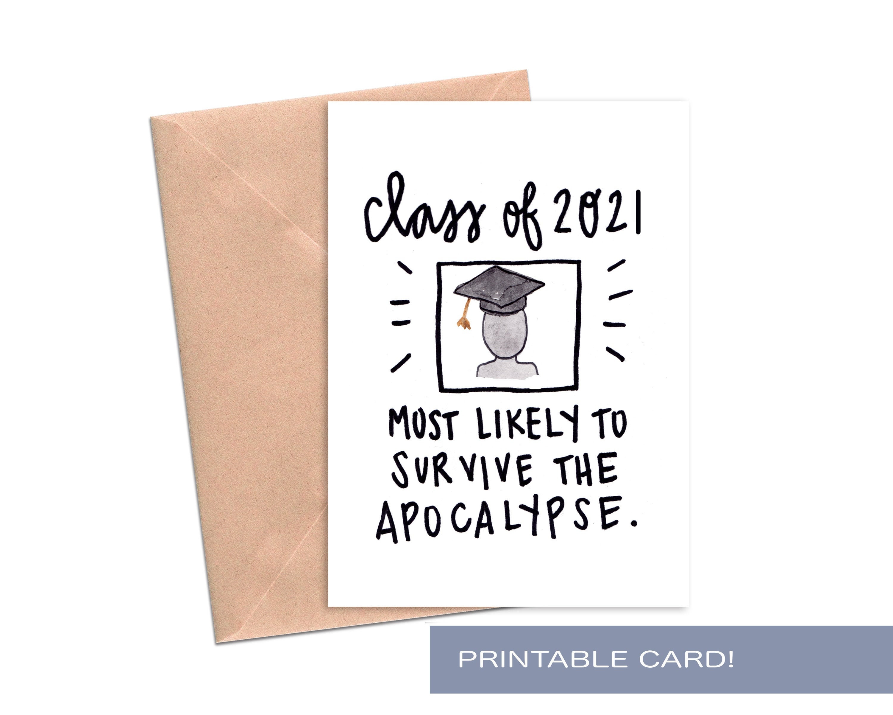 Printable Funny Graduation Cards Class of 2021 Card for Grad - Etsy