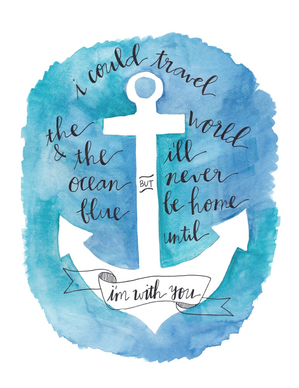 PRINTABLE, Anchor Decor Wall Art Print, Nautical Wall Decor Art Print ...