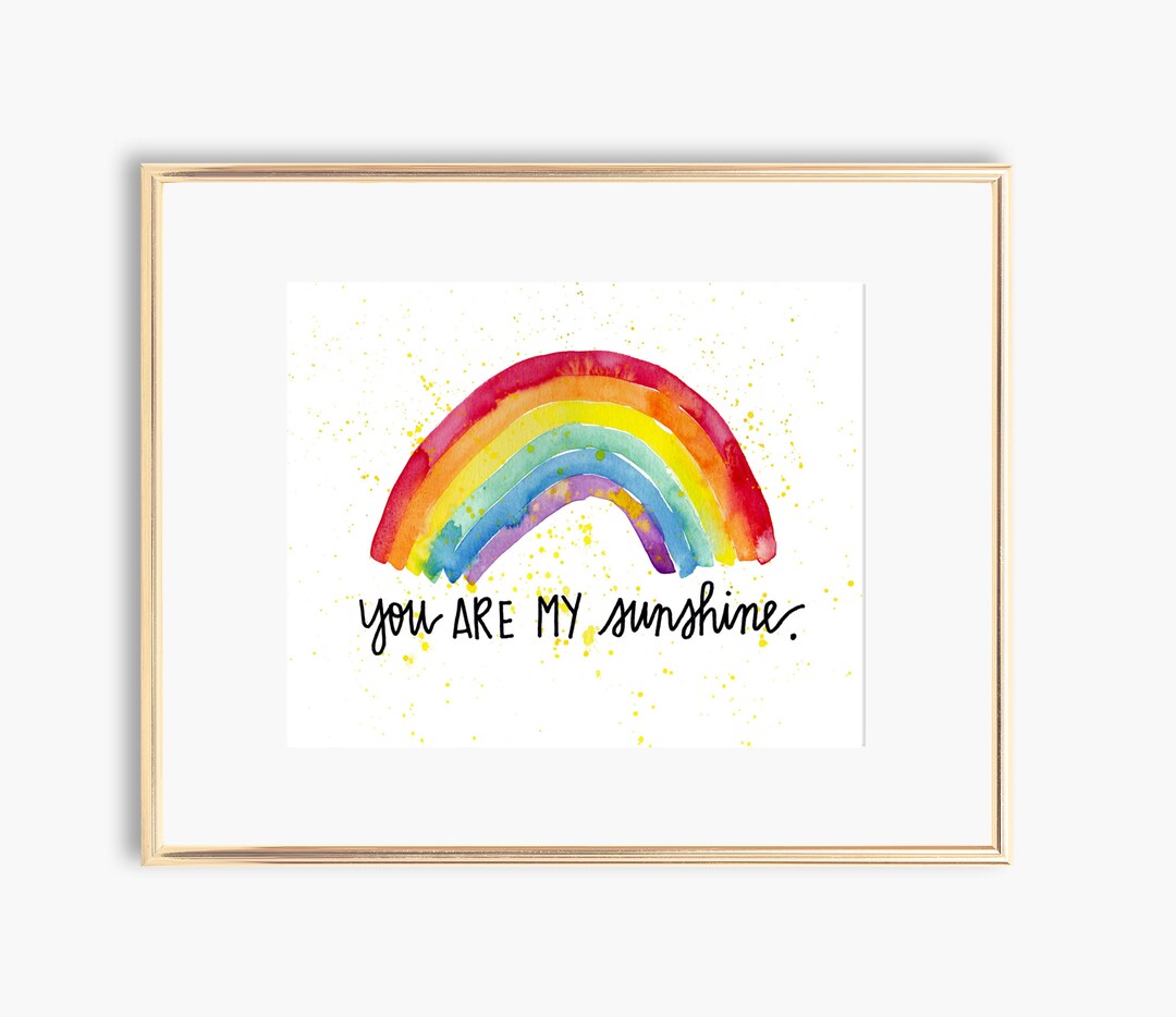 Printable Instant Download, Rainbow Baby Watercolor Art Print Painting Gifts, Rainbow Artwork ...