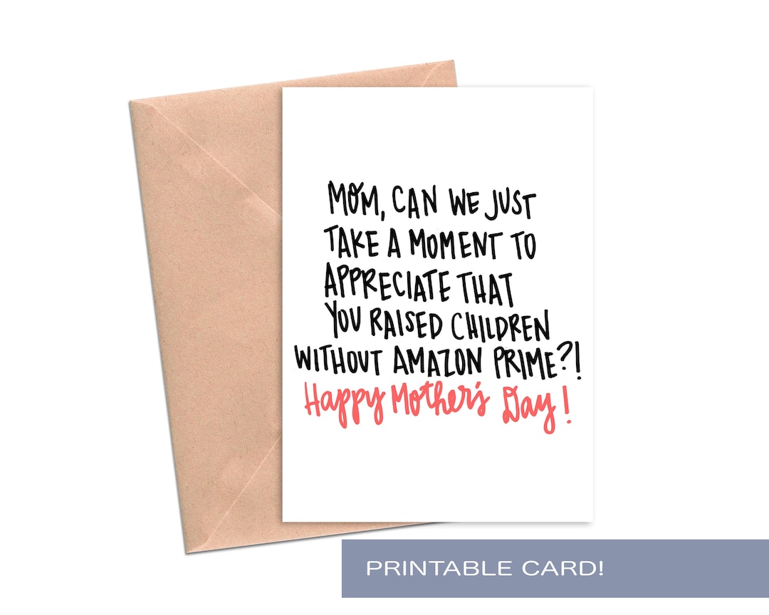 Mother's Day Card Funny Printable for Mom From Daughter Son 90s Mom 80s ...