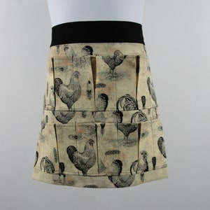 Child Youth Handmade Black & Cream Chicks Chickens 6 Pocket Apron (Pockets hold eggs) Made in the USA!
