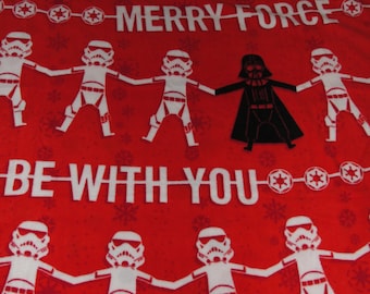 Merry Force Be With You Star Wars Stormtropper Fleece Tie Throw Blanket