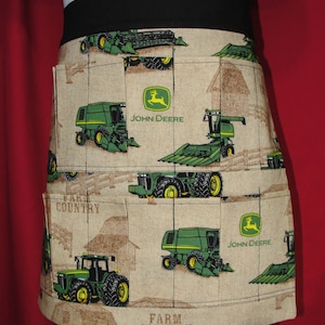Child Youth Handmade John Deere Tractor 6 Pocket Apron egg gathering or collecting Boy