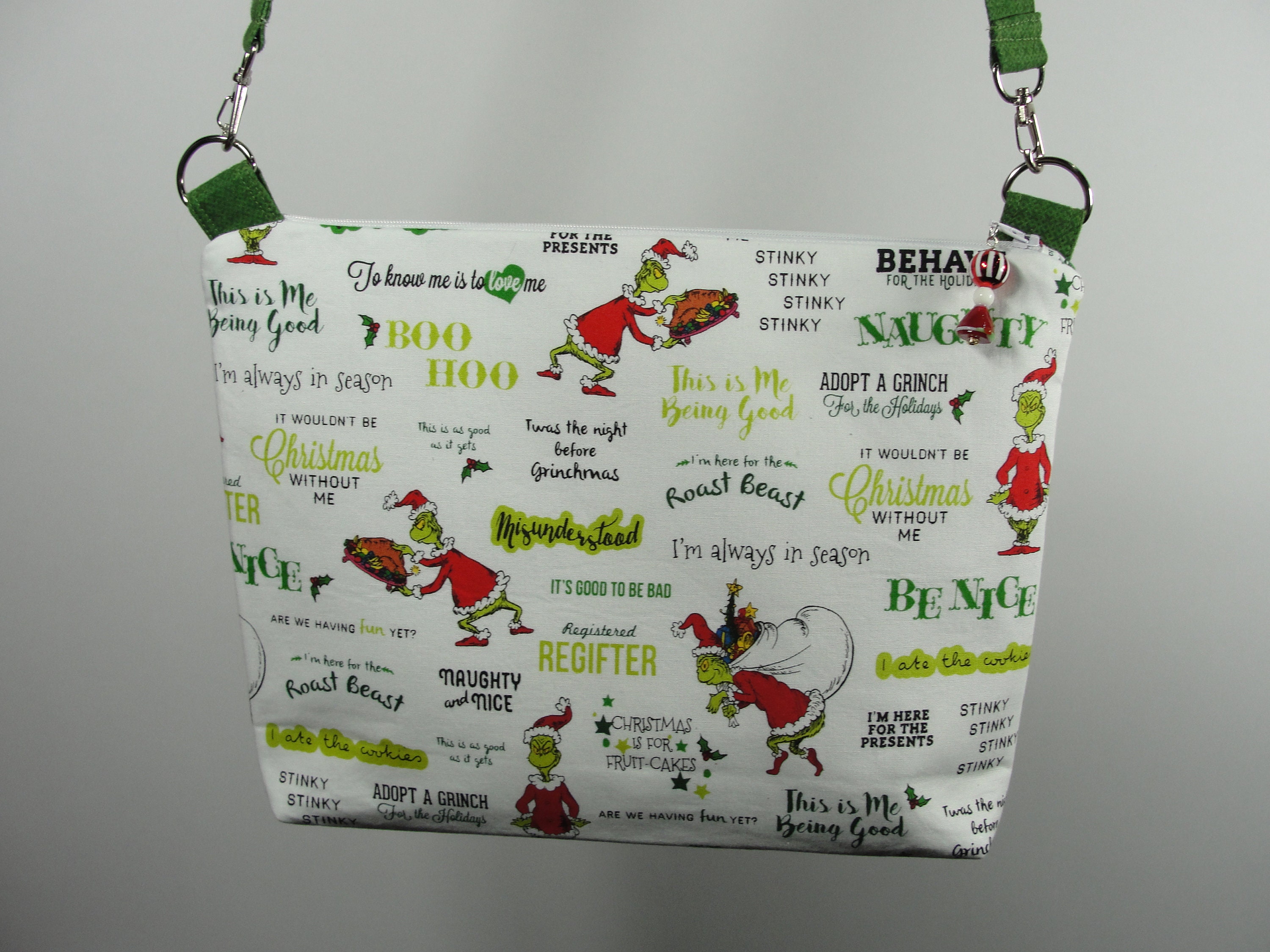 Grinch Handmade Fabric Christmas Purse Etsy