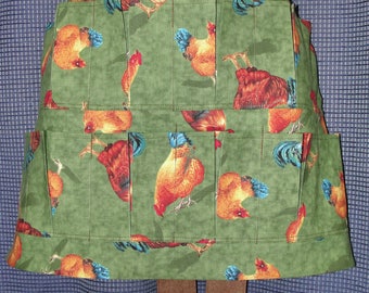Egg Gathering Collecting Apron 12 Pockets Berkshire Rooster