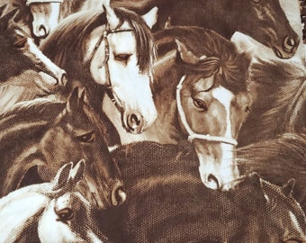 Horses Fleece Tie Blanket Throw