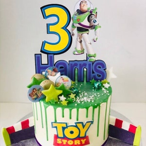 Personalised cake topper, buzz light year, toy story, kids celebration,  kids party, cake decoration