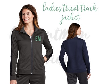 Personalized Tricot Track Jacket, Embroidered Logo, Women's Full-Zip