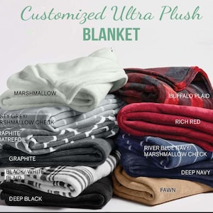 Custom Ultra Plush Blanket, Embroidered Blanket, Monogrammed Blanket, Personalized Blankets and Throws, Christmas Blanket