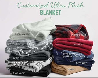 Personalized Ultra Plush Blanket, Embroidered Throw, 50x60