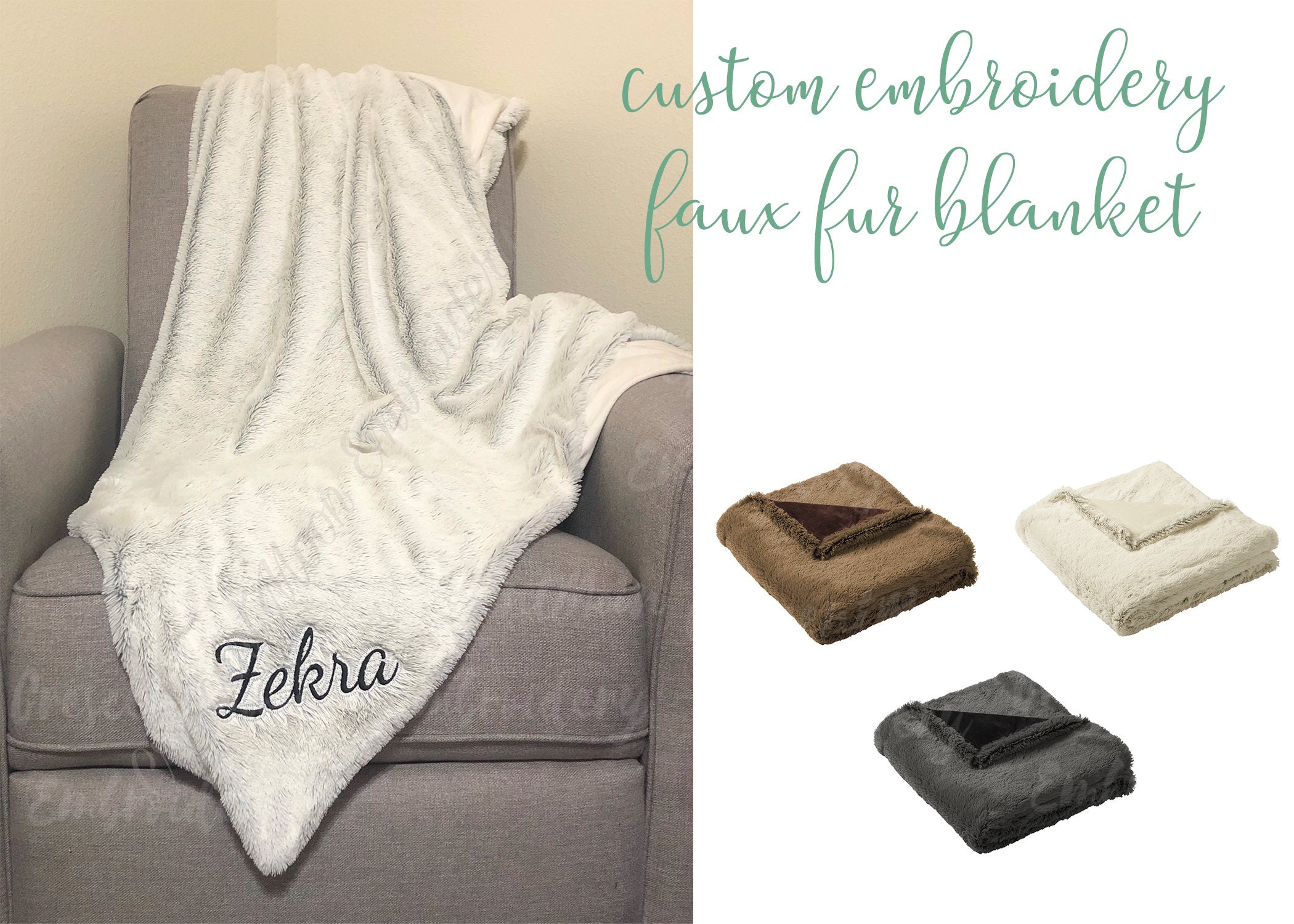 Custom fur blankets sale