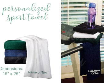 Serviette de sport brodée, Velours éponge personnalisé, Serviette de sport fitness