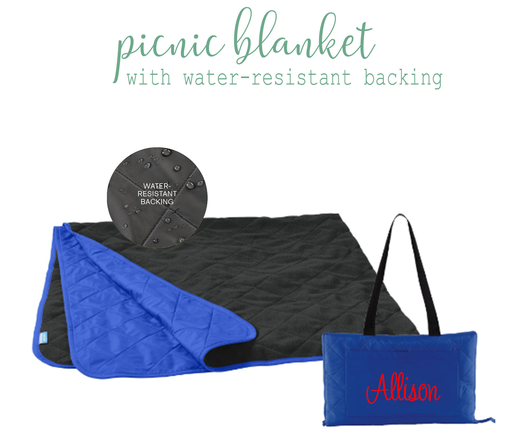 Fleece picnic blanket with waterproof backing deals