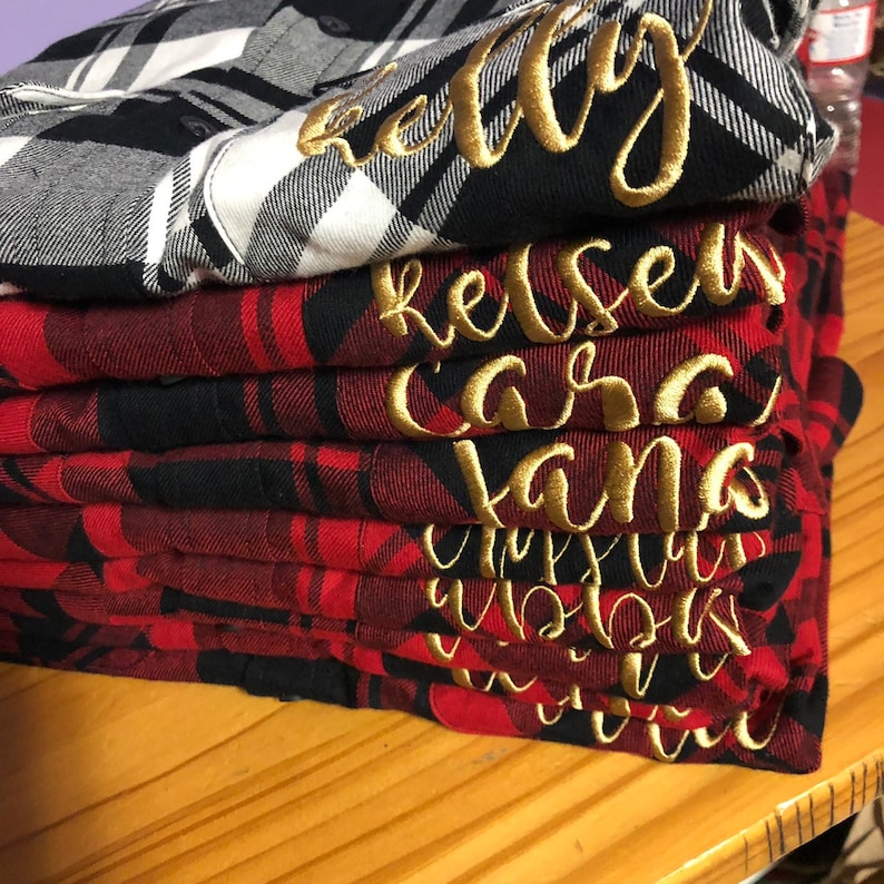 bridesmaids flannel shirts