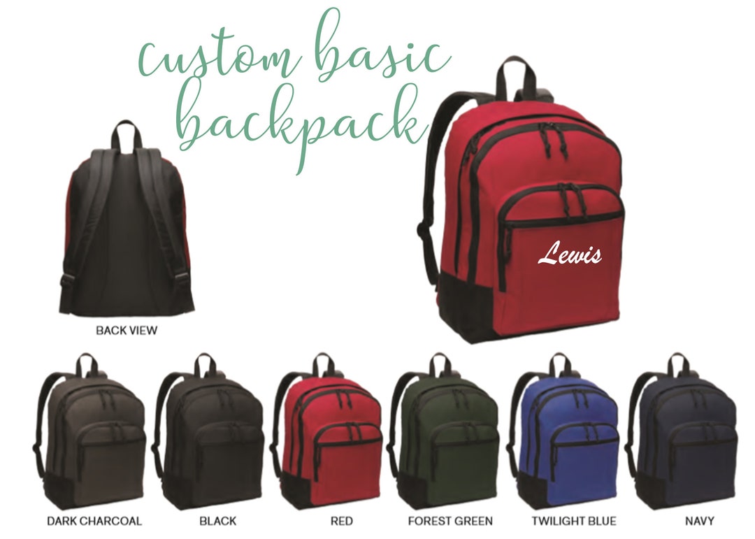 Personalized Backpack Monogrammed Bag Custom Embroidery School Bag