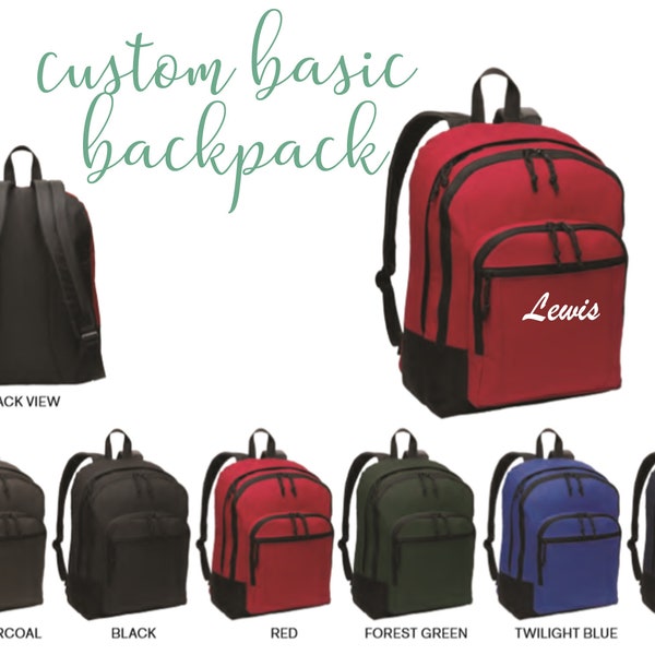 Personalized Backpack- Monogrammed Bag- Custom Embroidery School Bag- Laptop Sleeve- Embroider Name Initials or Logo